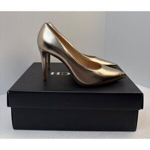 COACH Skyler Metallic Champagne Leather Stiletto Women's Size 8.5